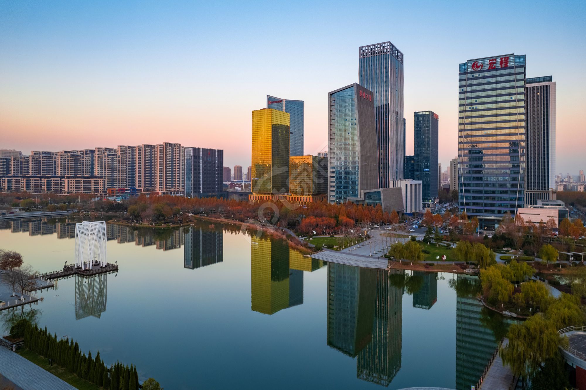 现代城市商务中心cbd写字楼高清ppt背景图片