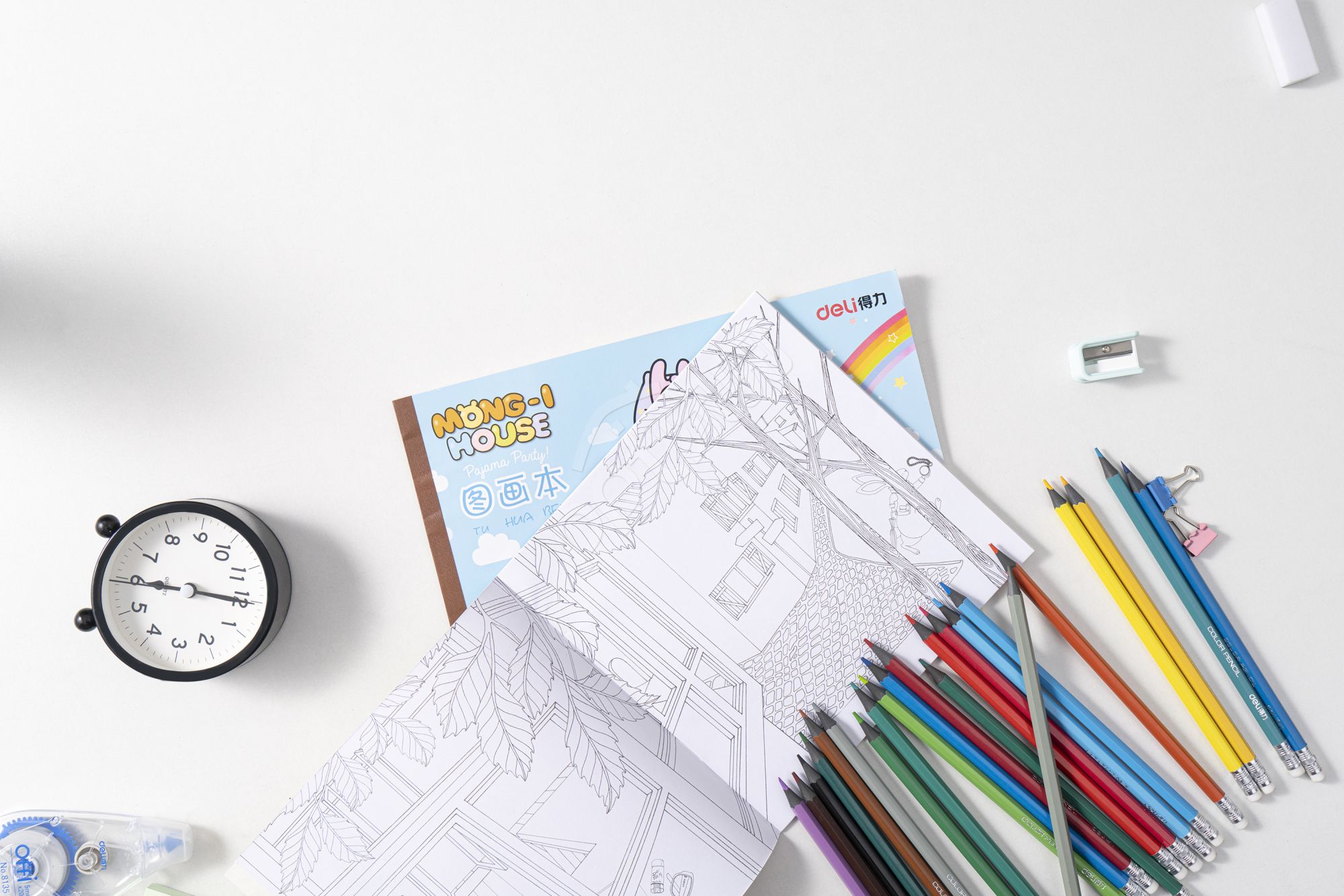 彩色铅笔ppt背景图片