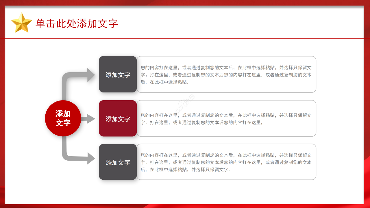 中国红简约大气政府部门党课党建工作汇报PPT模板