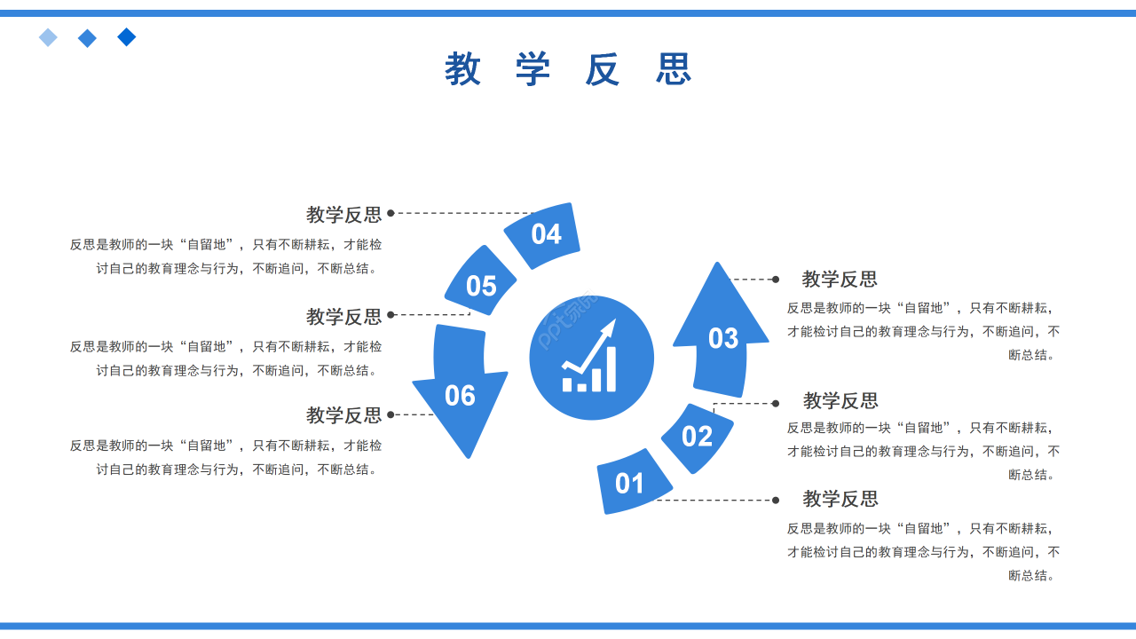 蓝色简约教师述职报告工作总结计划ppt模板