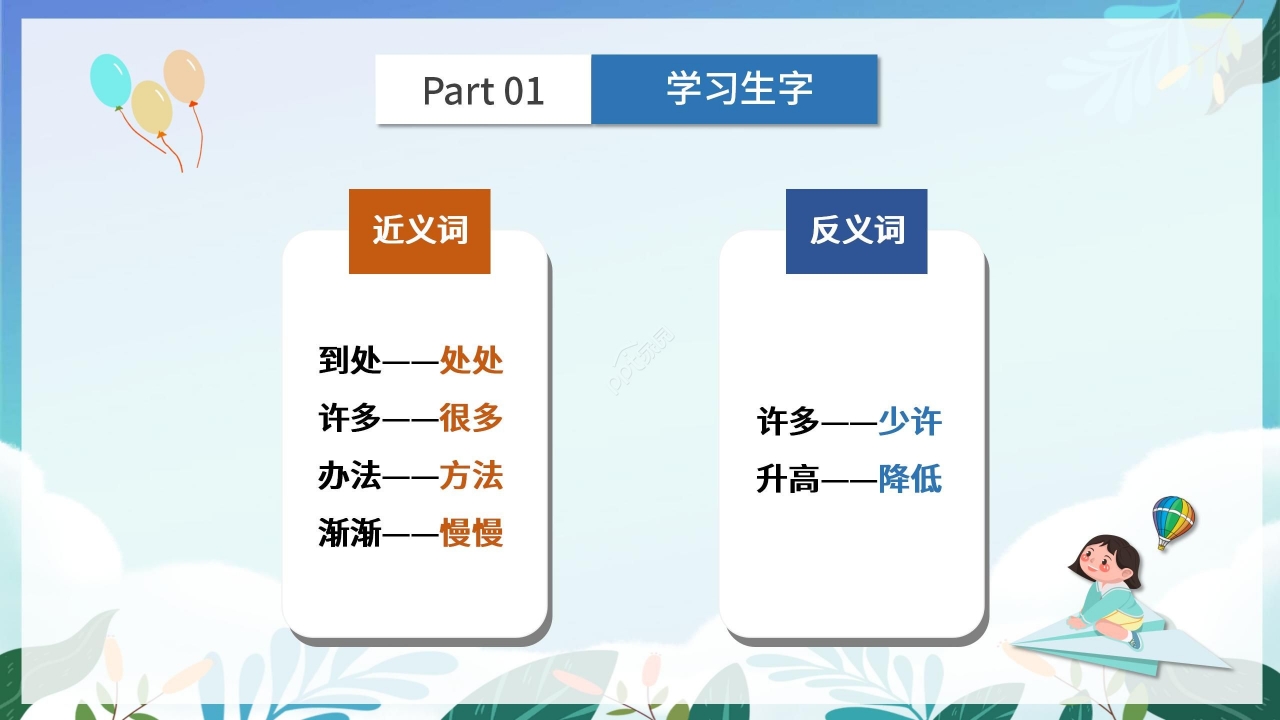 蓝色淡雅语文教学乌鸦喝水PPT课件