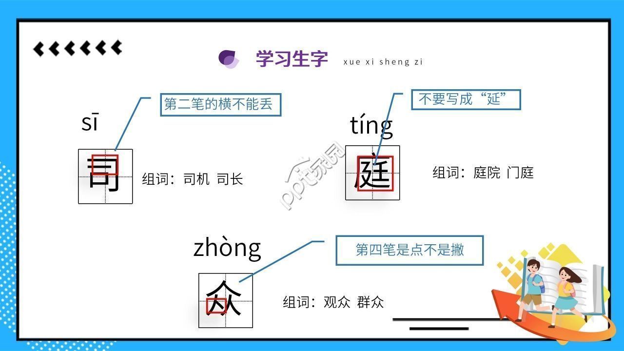 蓝色卡通司马光砸缸语文教学PPT课件
