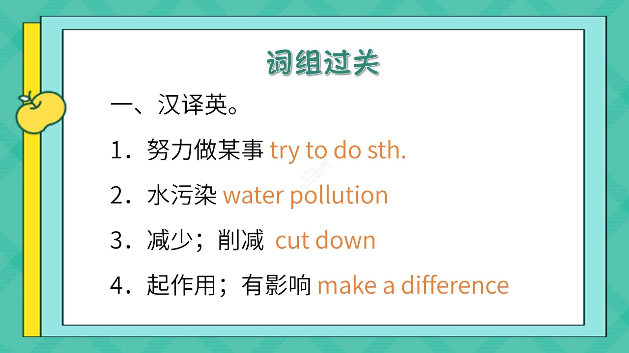卡通绿色简约英语教学说课PPT课件
