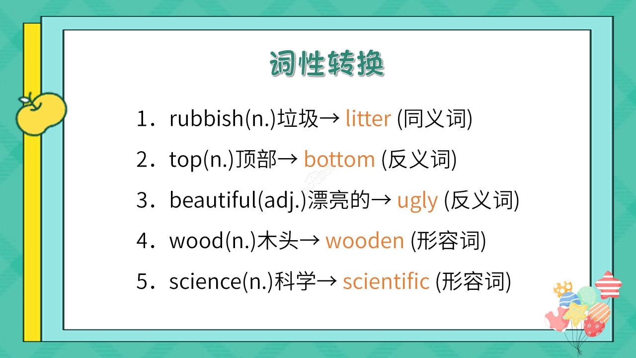 卡通绿色简约英语教学说课PPT课件