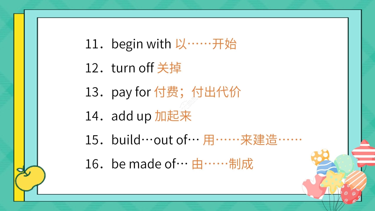 卡通绿色简约英语教学说课PPT课件