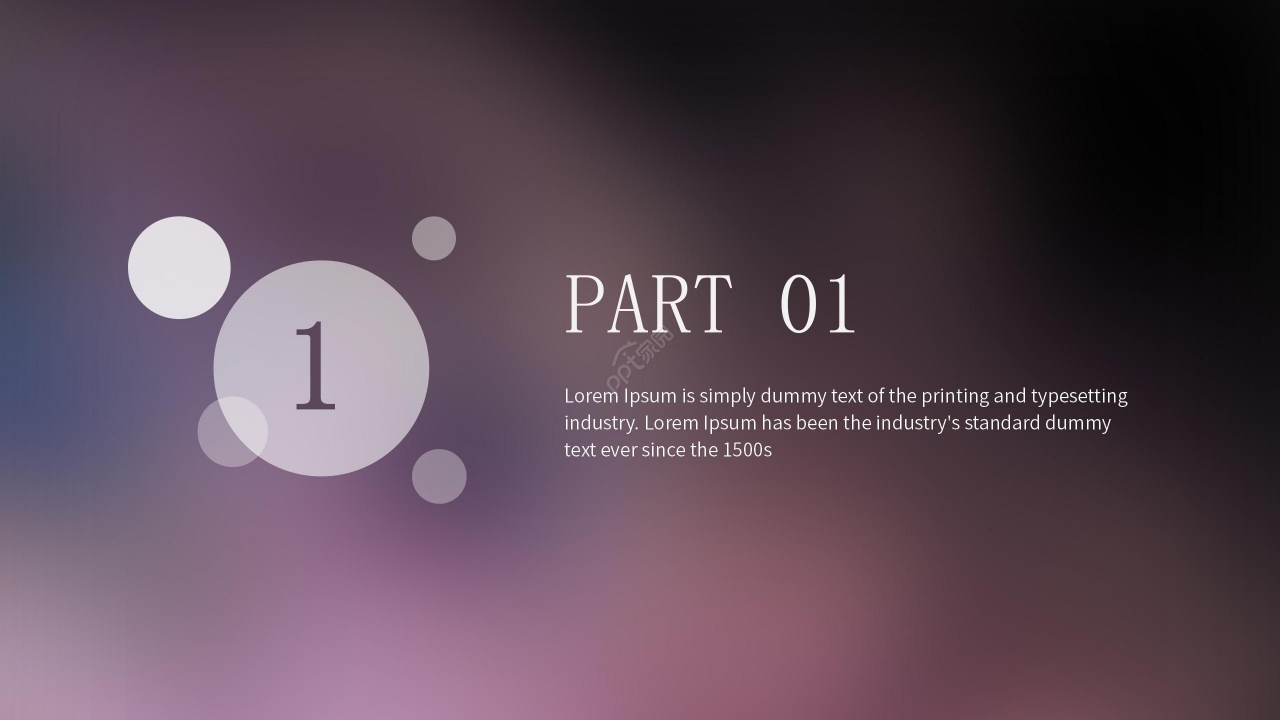 商务紫色ios风格行业通用PPT模板