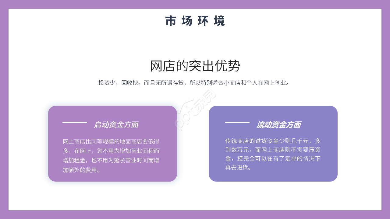 紫色简约大学生创业项目计划书展示ppt模板