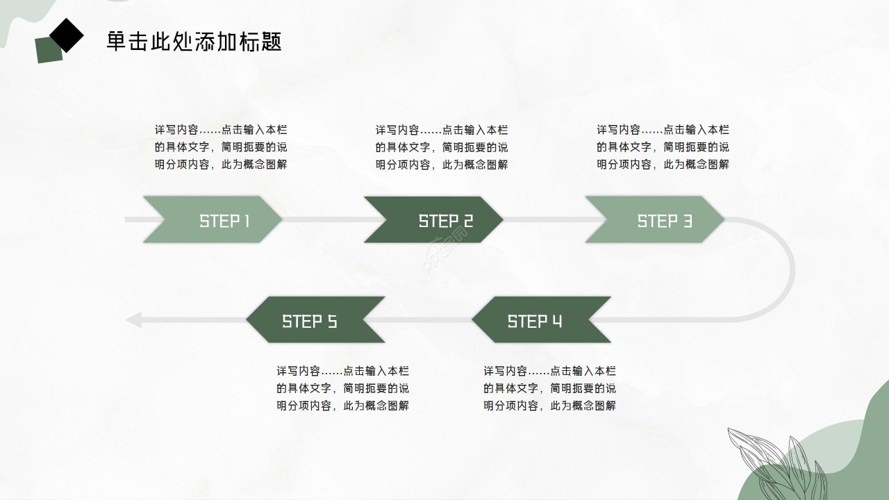 绿色清新极简通用PPT模板