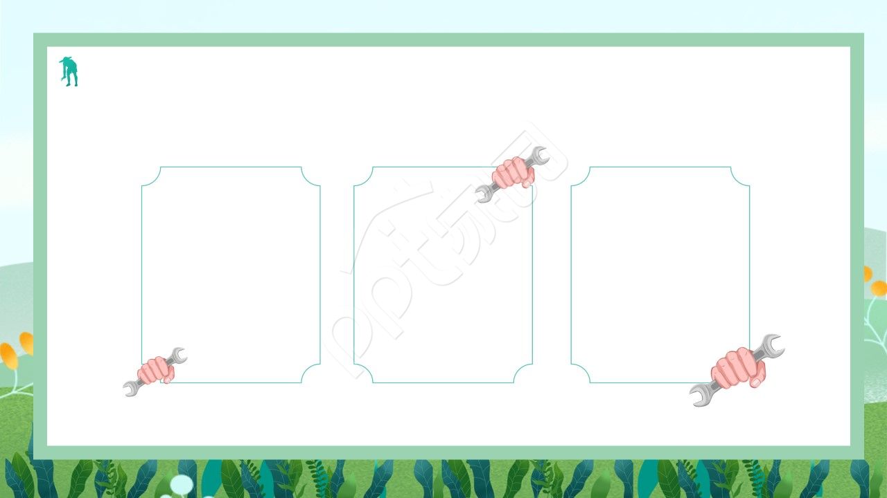 卡通手绘春天风筝ppt背景图片