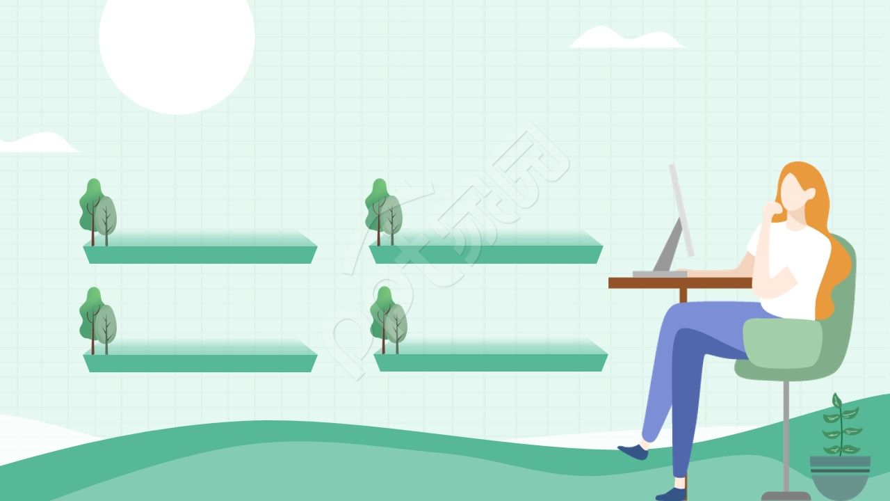 卡通手绘志愿者活动ppt背景图片