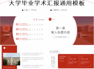 大气简约大学毕业学术汇报答辩ppt模板下载推荐