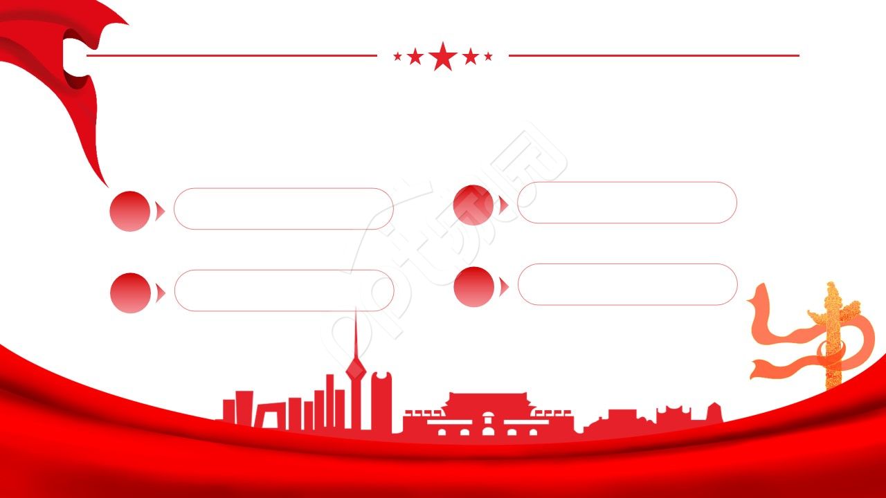 红色简约五四运动ppt背景图片