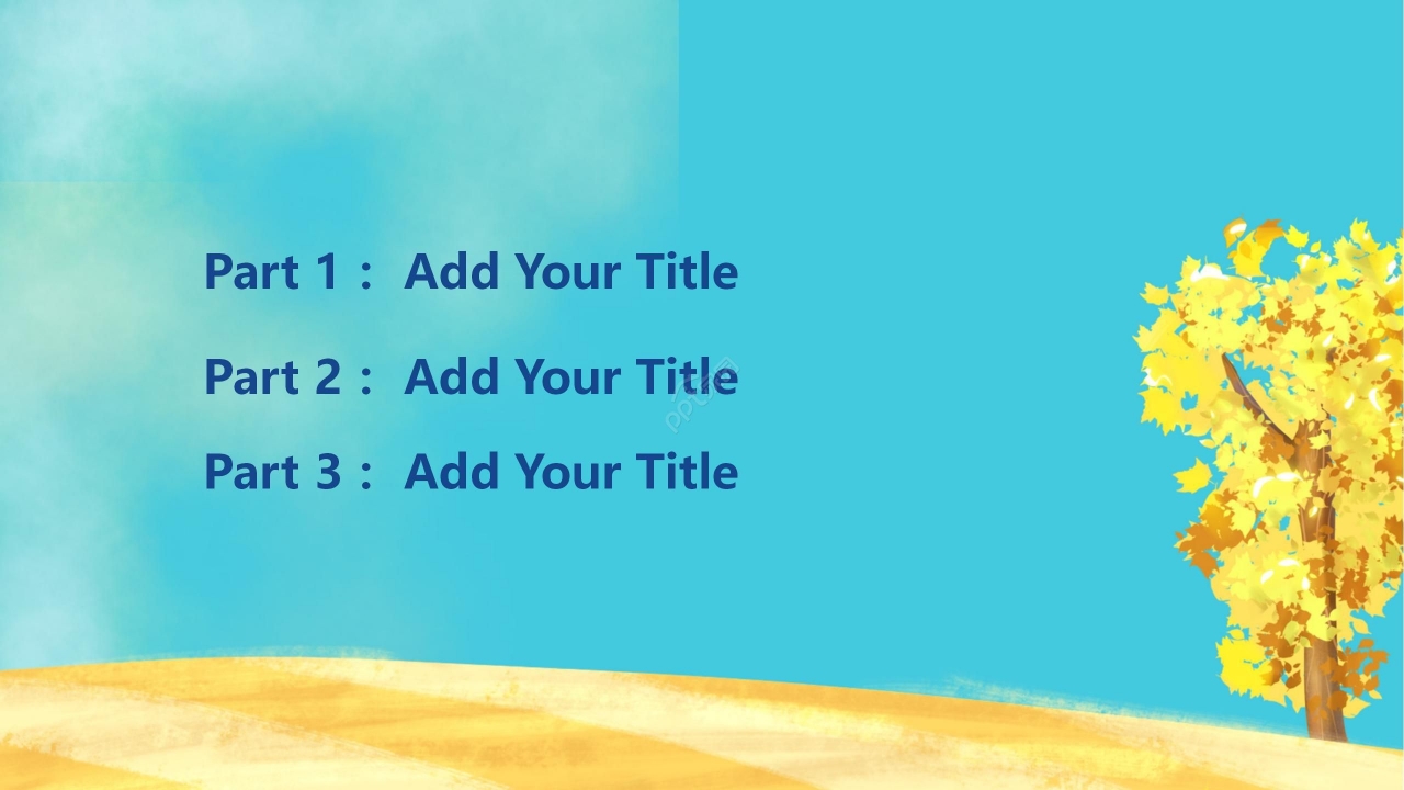 油画风卡通文艺手绘通用PPT模板