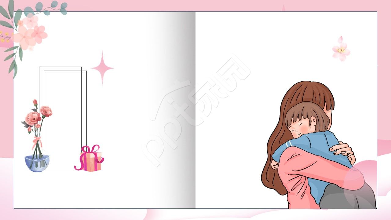 温馨卡通母亲节主题活动ppt背景图片