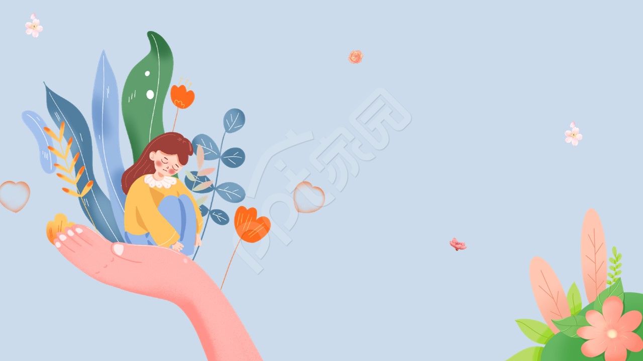 手绘卡通艺术通用ppt背景图片