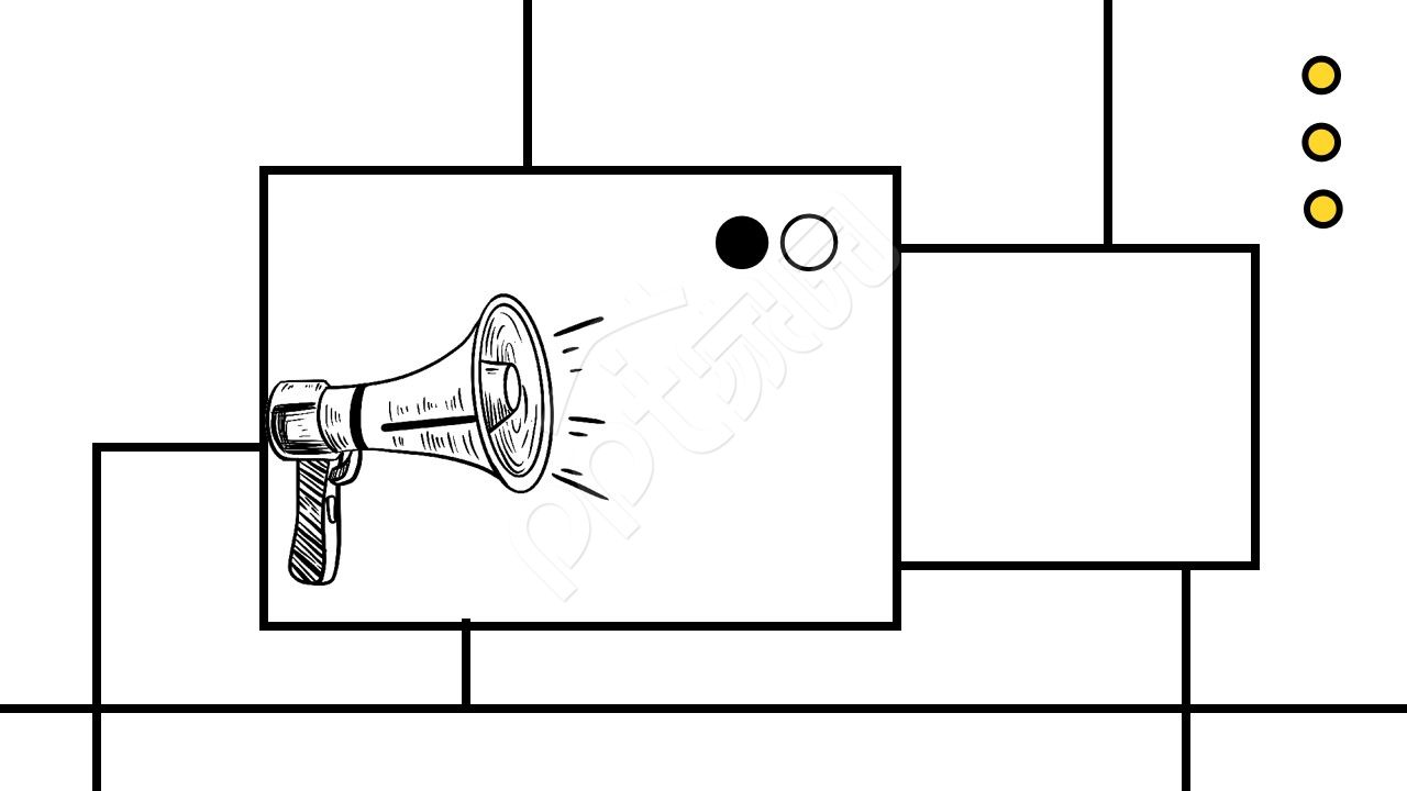 极简风卡通边框ppt背景图片