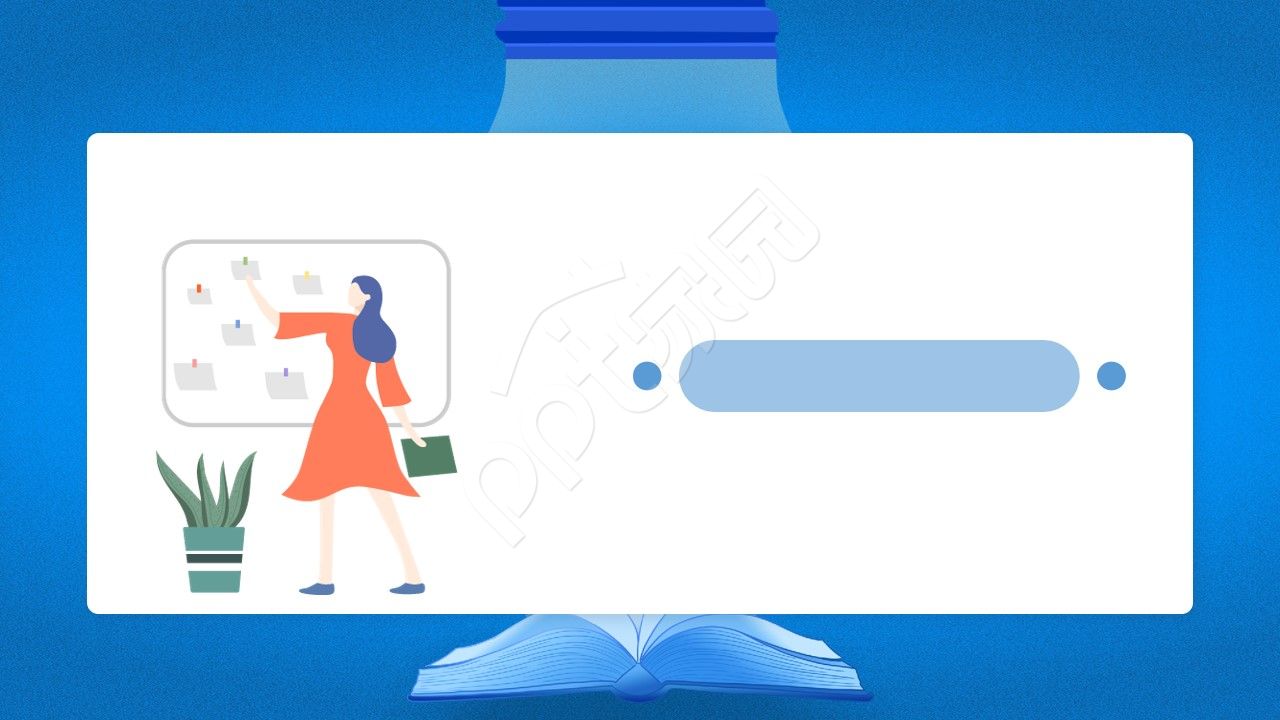 卡通手绘蓝色边框ppt背景图片