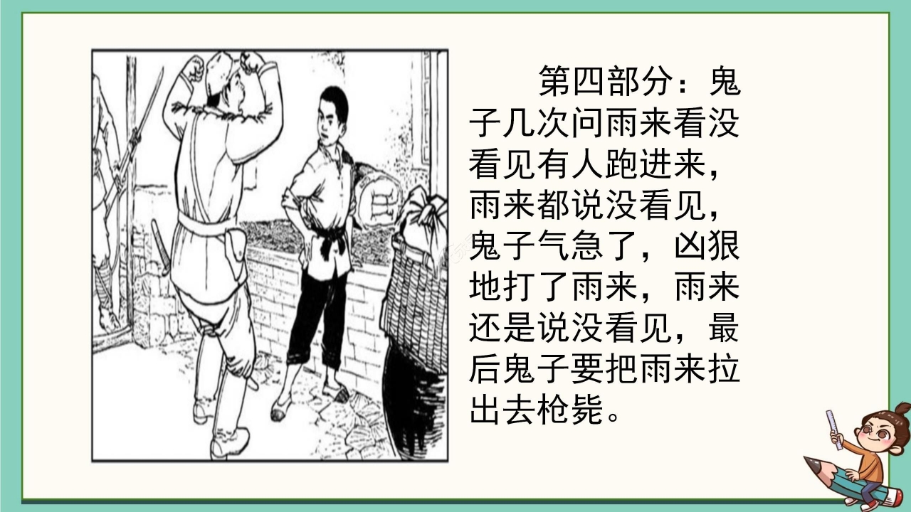 卡通清新语文小英雄雨来教学PPT课件