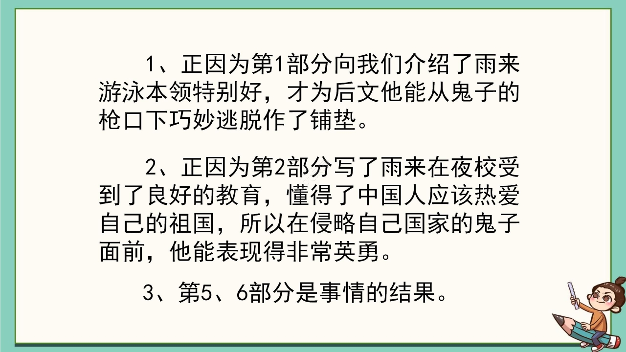 卡通清新语文小英雄雨来教学PPT课件