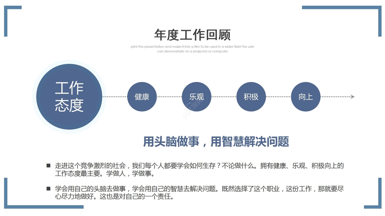 商务简约工作总结项目汇报述职报告PPT模板