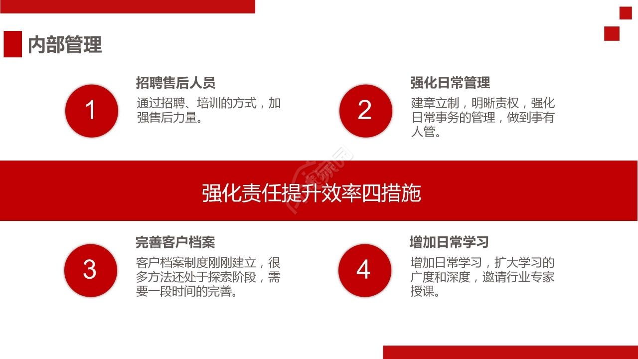 红色商务工作总结述职报告PPT模板