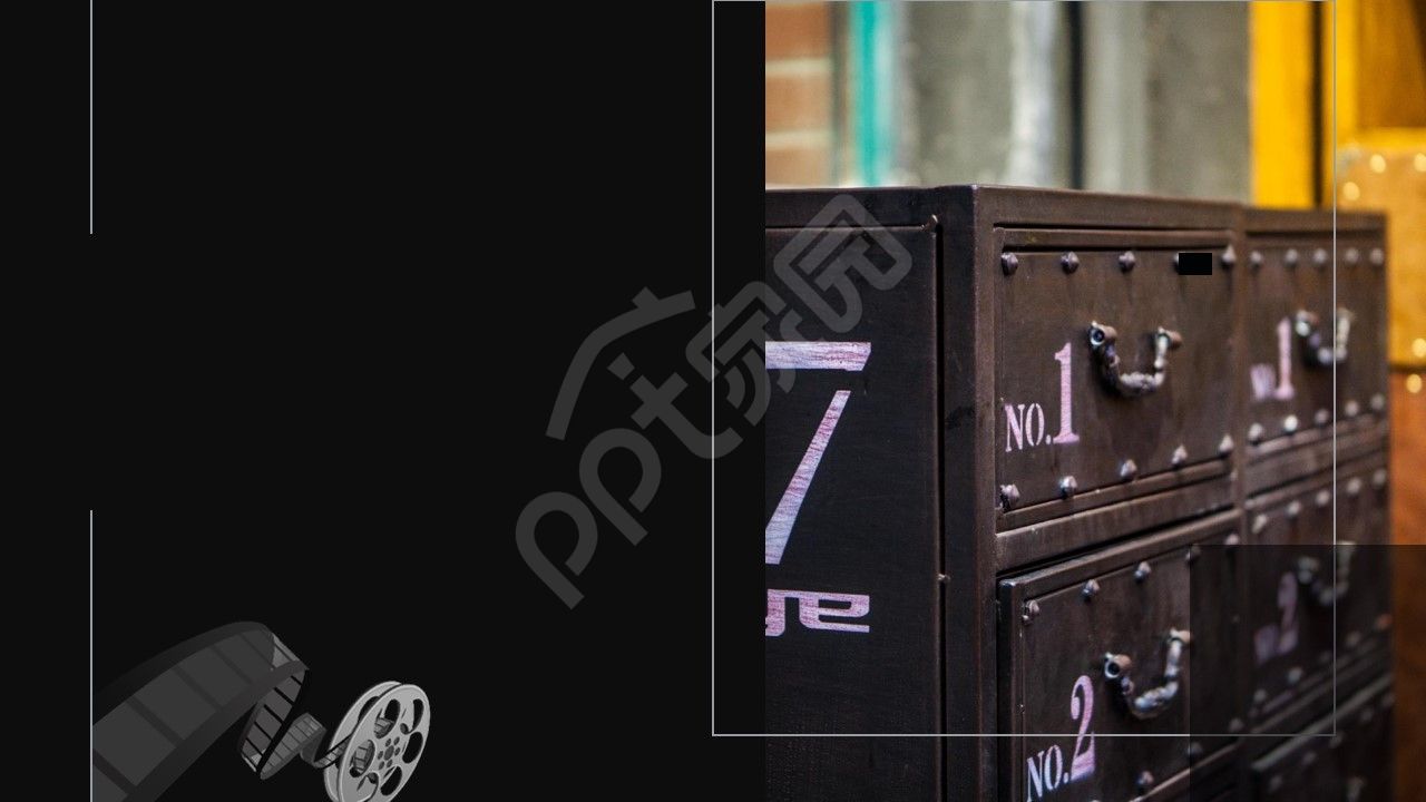 创意风电影汇报ppt背景图片