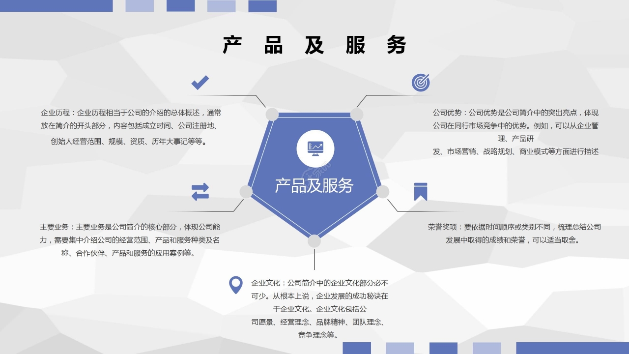 蓝色商务简约企业宣传公司介绍PPT模板
