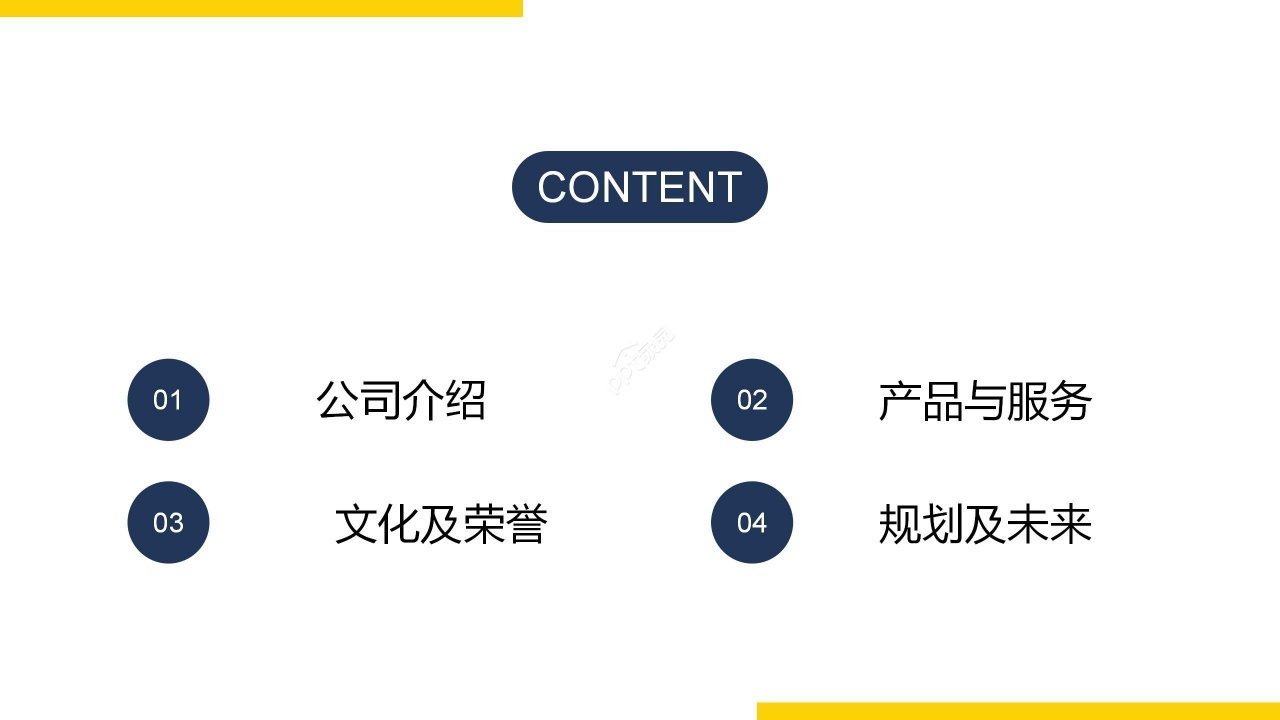 黄蓝拼色商务企业介绍产品宣传项目计划PPT模板