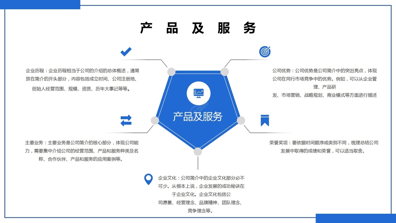 蓝色简约商务公司企业介绍品牌推广项目计划PPT模板