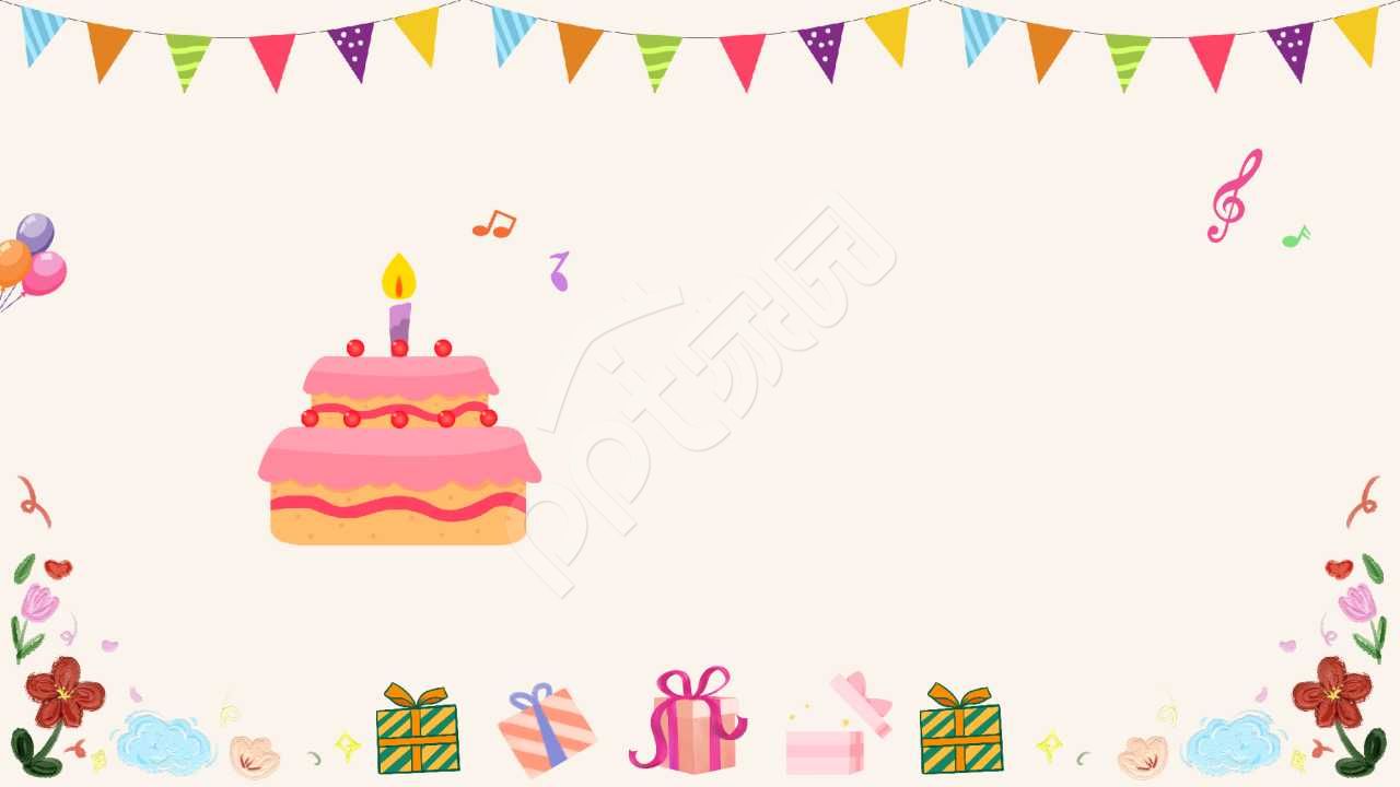 卡通生日快乐ppt背景图片