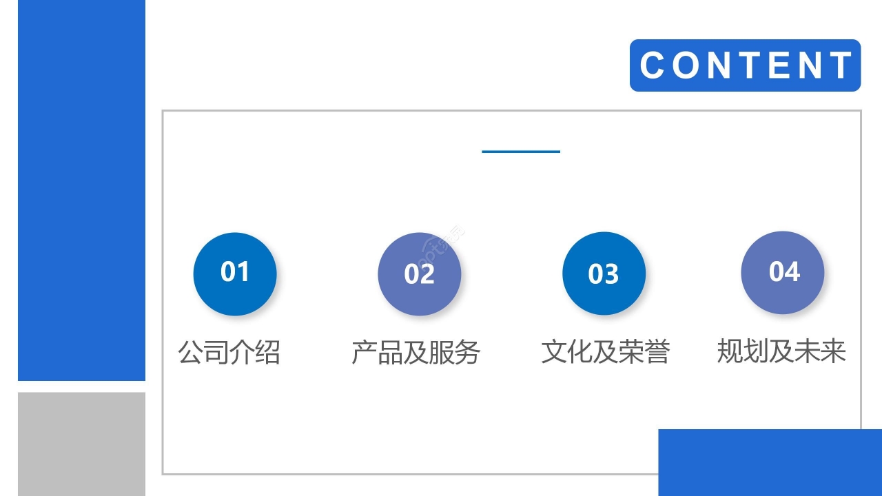 蓝色简约商务公司企业介绍品牌推广项目计划PPT模板