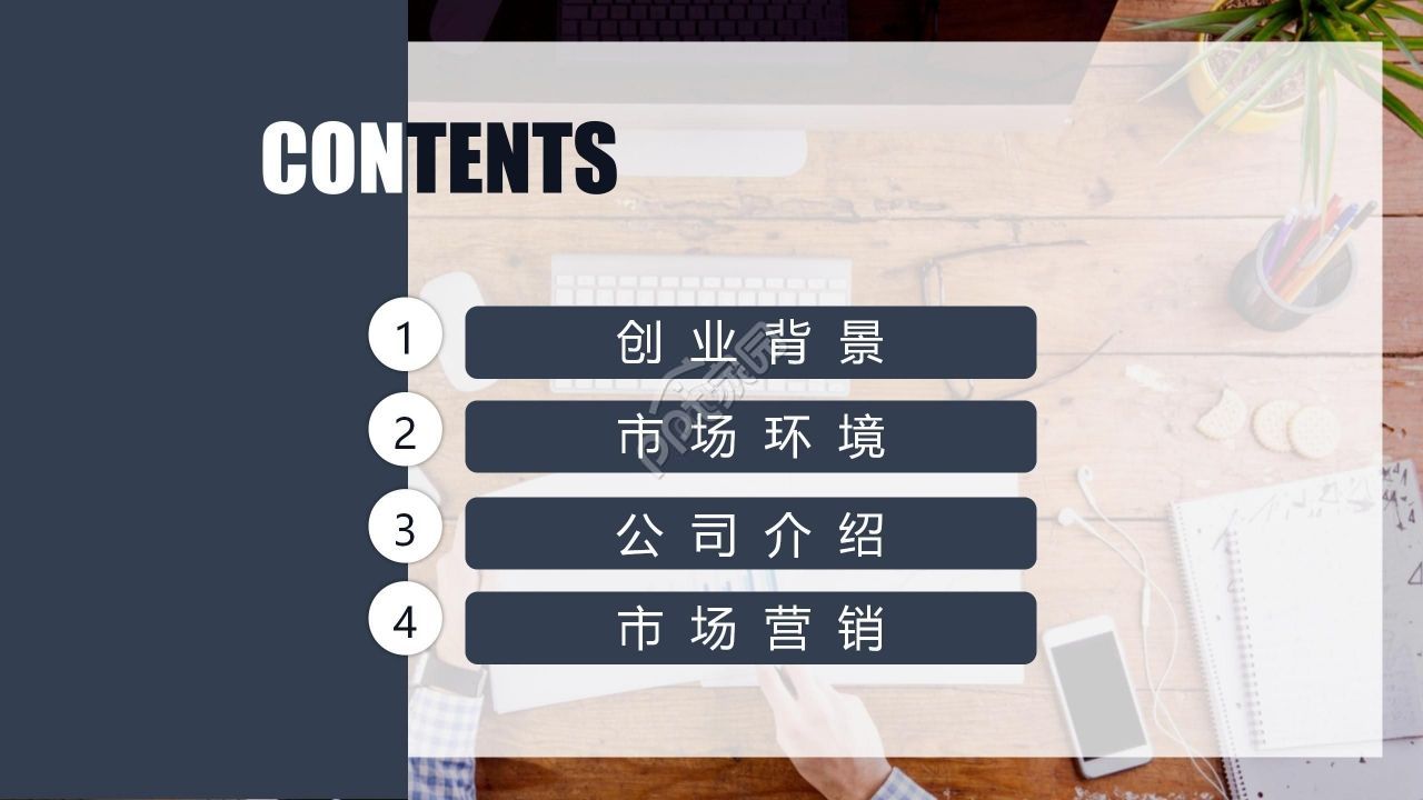 蓝色商务创业计划书调研报告项目介绍PPT模板