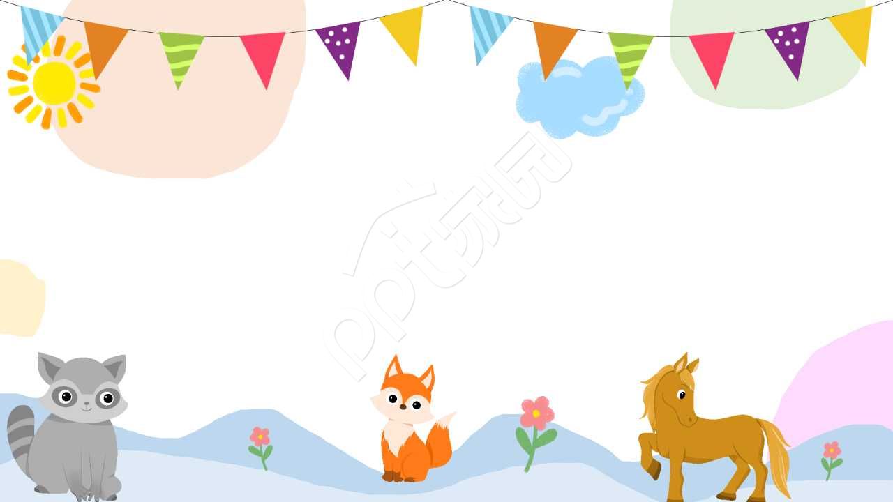 卡通手绘成长纪念册ppt背景图片