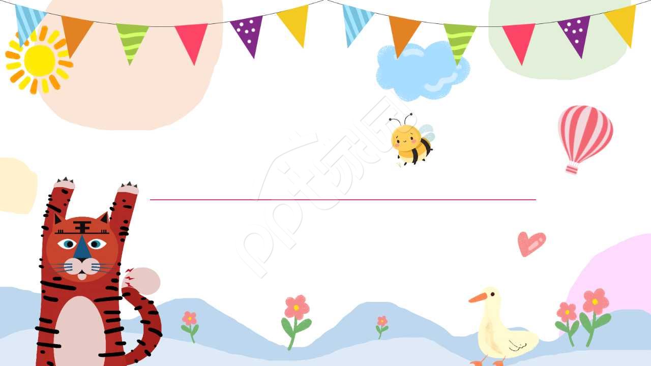 卡通手绘成长纪念册ppt背景图片