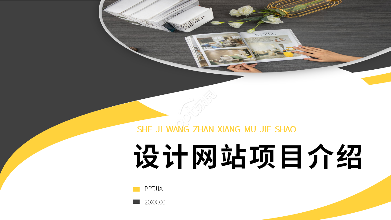 商务简约开发设计网站项目介绍ppt模板