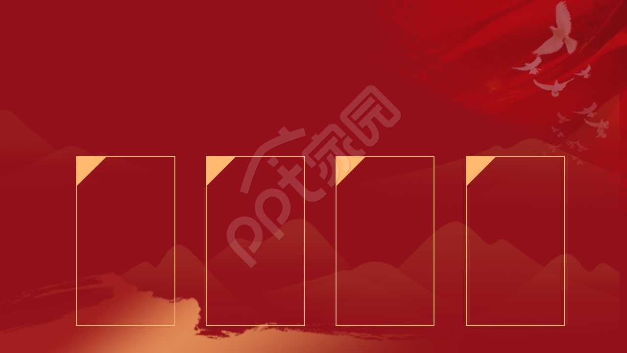 简约红色中国抗日战争ppt背景图片