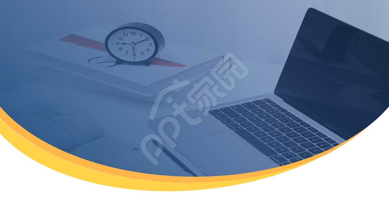 淡雅商务蓝色时钟PPT图片素材