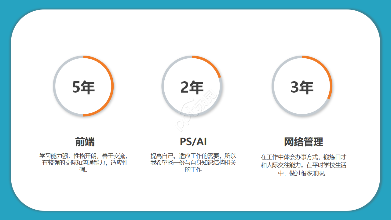 简约风新生自我介绍个人简历求职规划ppt模板