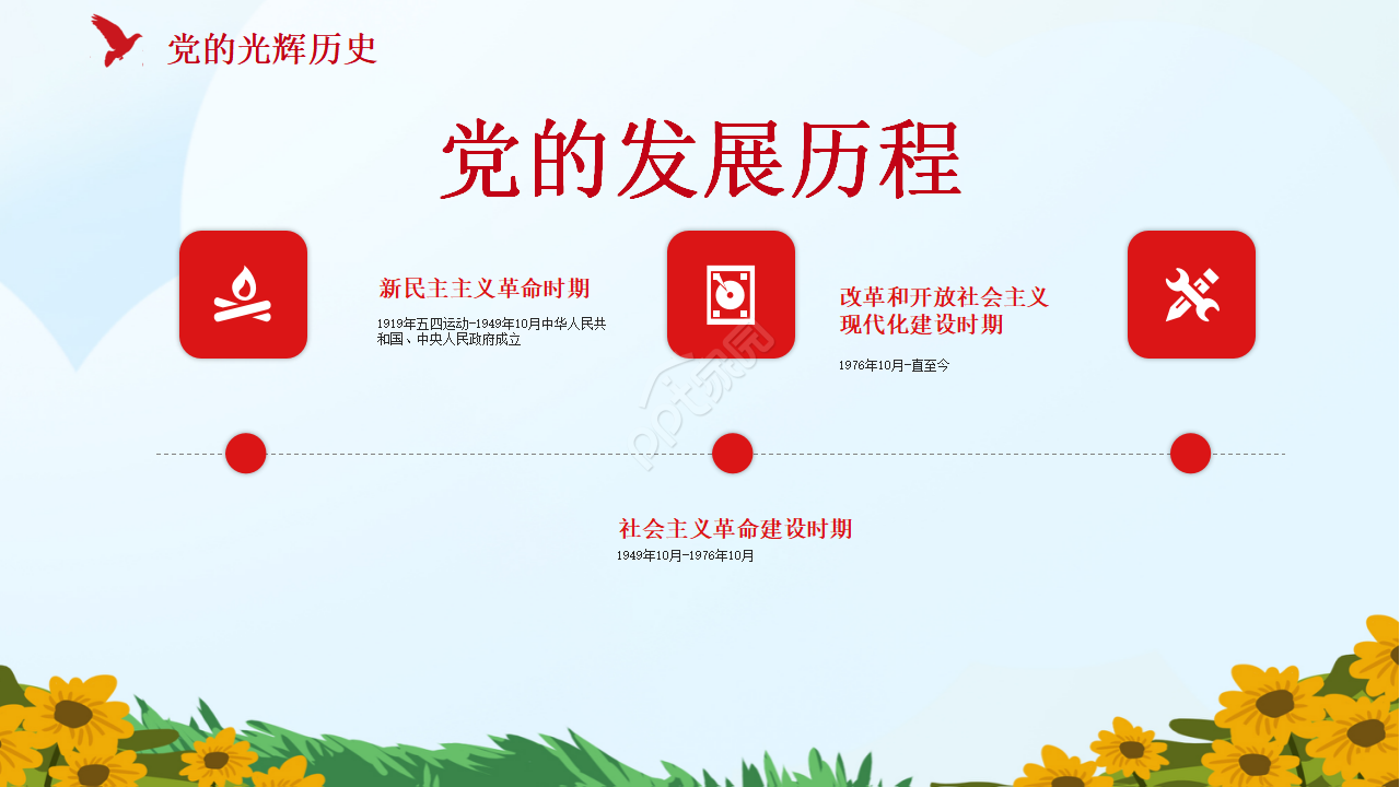 简约手绘中小学少先队学习党史党课ppt模板