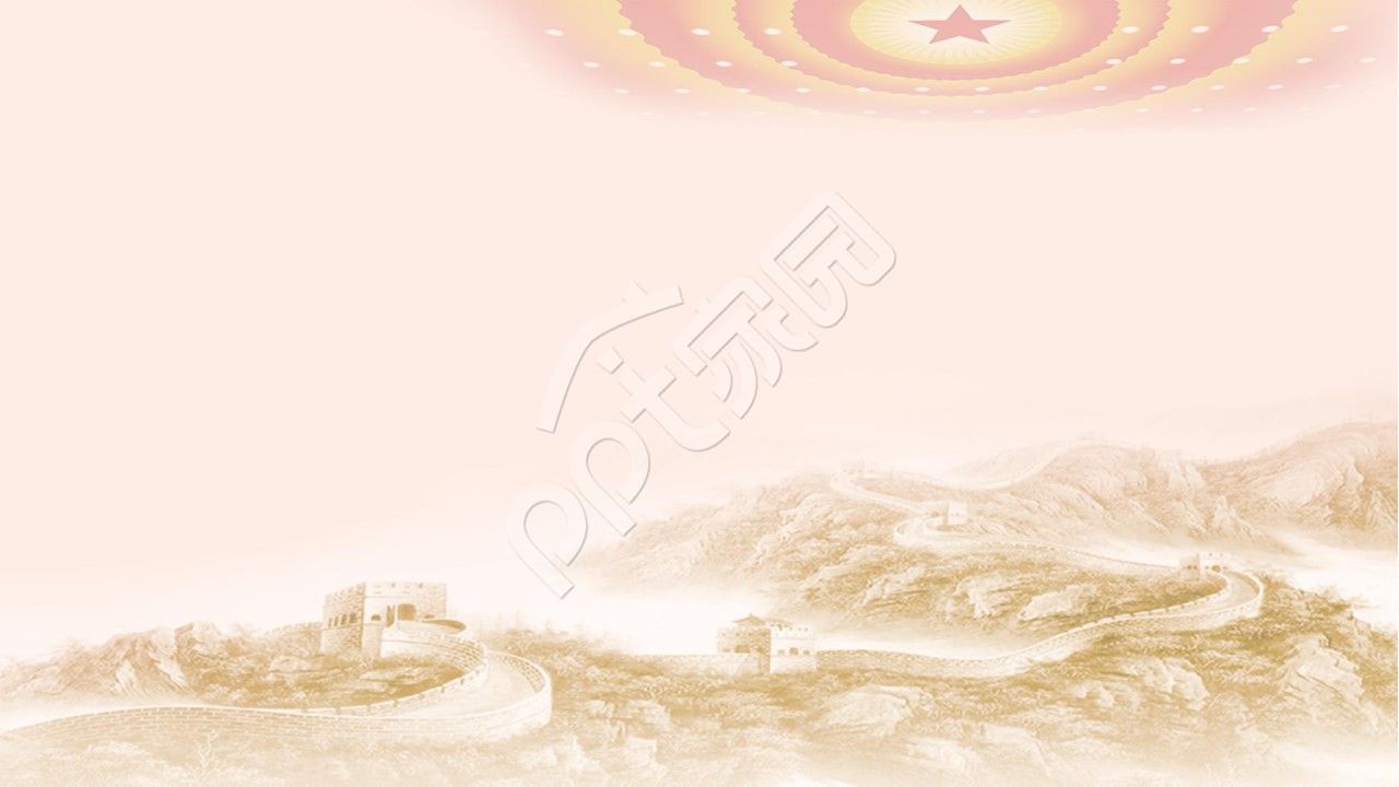 红色简约党政天安门ppt背景图片