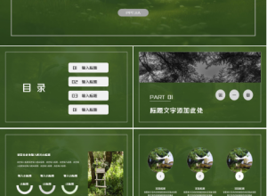 绿色世界地图背景行业通用PPT模板下载推荐
