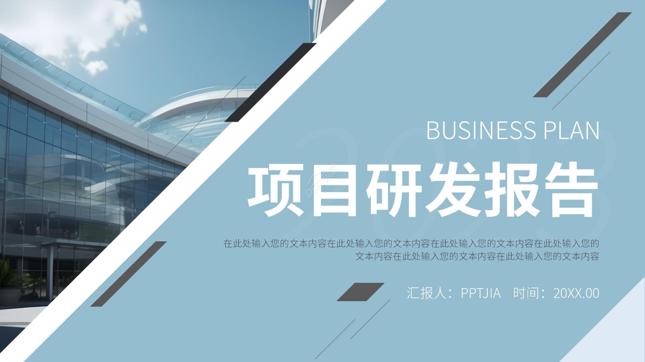 商务简约项目研发立项报告工作报告ppt模板