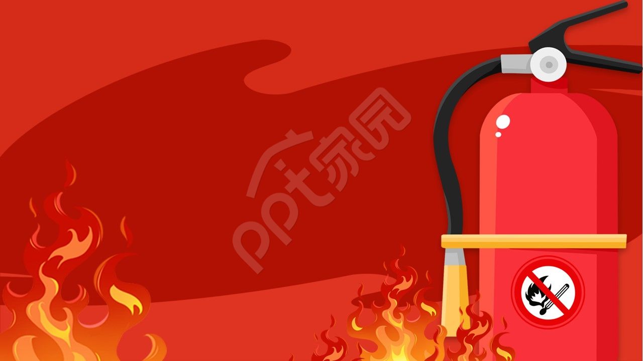 红色简约消防ppt背景图片