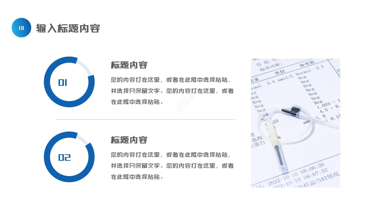 蓝色简约医院医疗行业工作总结项目汇报PPT模板