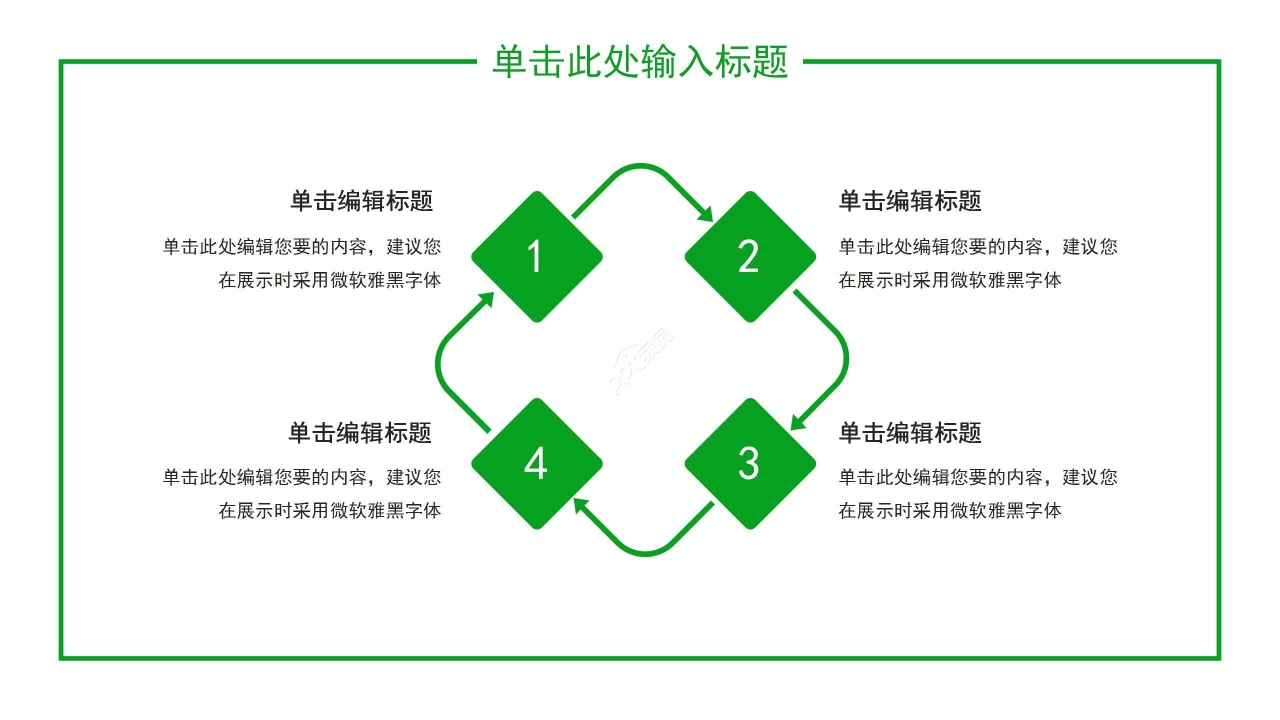 绿色清新简约夏天通用ppt模板