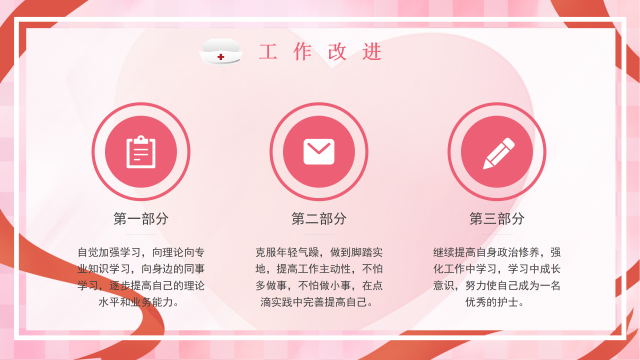 粉色卡通护士年终总结述职报告新年计划ppt模板