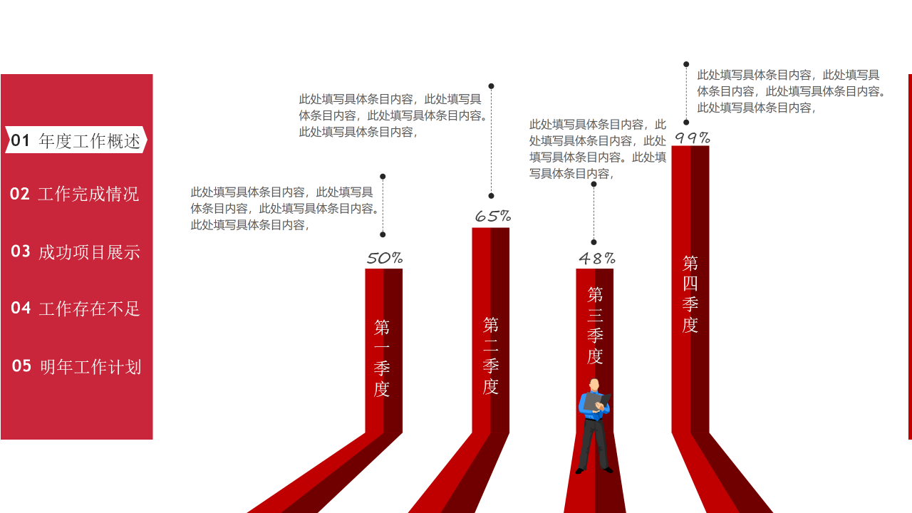 精美简洁工作总结新年计划ppt模板