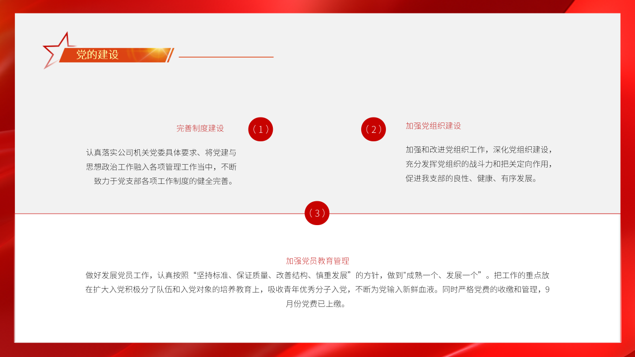 基层党支部工作总结PPT模板