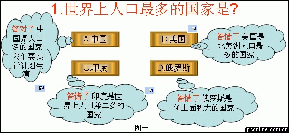 用PowerPoint XP制作交互式选择题