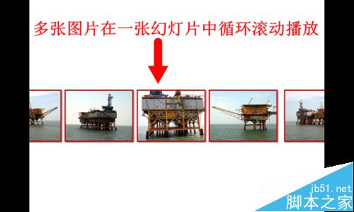 PPT使用多张图片在一张幻灯片中循环滚动播放的设置方法